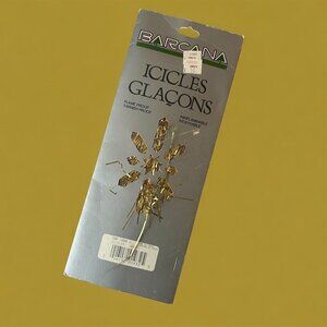 NEW Vintage 90s Barcana Icicles Garland Tinsel Gold Christmas Tree Decor New